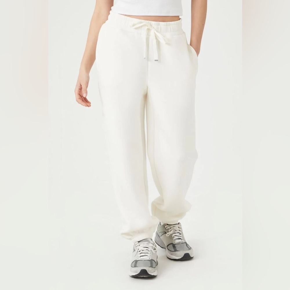 Forever 21 Cream Scuba Knit Drawstring Joggers Size S - Picture 3 of 8